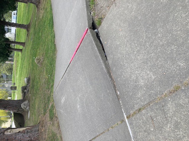 Dangerous slope in the sidewalk.