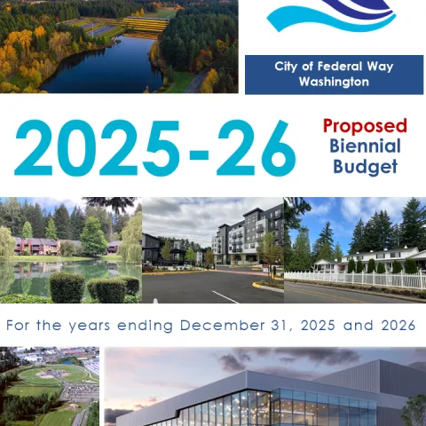 various pictures of picture around federal way along with 2025-2026 preliminary budget